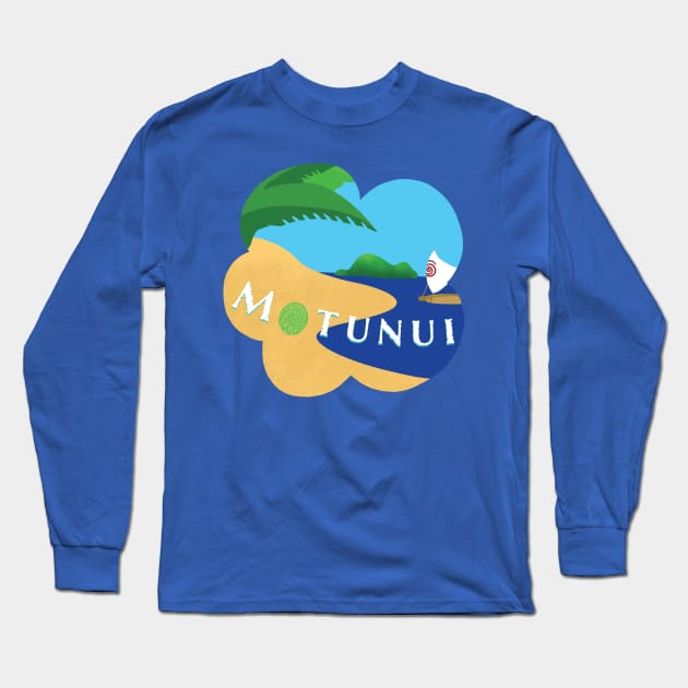 Motunui Travel Sticker Long Sleeve T-Shirt by audistry